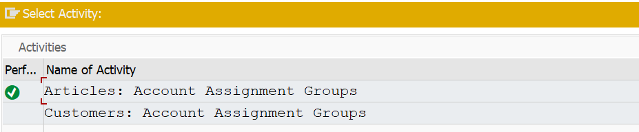 Account Assignment groups
